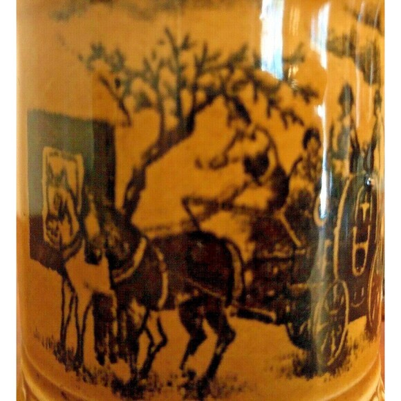 Steins Vintage Japan Victorian Carriage Stagecoach Scene Mugs Relco Set of 2 - Picture 6 of 11